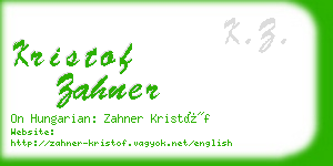 kristof zahner business card